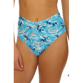 Salt Life Women's Tropic Palm High Waisted Bikini Bottom, Cheeky Coverage, Swimwear Separates