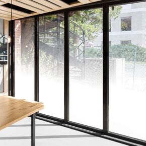 ديكور نصف - نافذة خصوصية فيلم One Way Treatient Dot Patterns Latgles Glass Sticker لغرفة اجتماعات المكتب المنزلي ، 17.7 بوصة × 60Inch