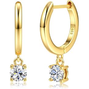 Moissanite Earrings,S925 Sterling Silver Moissanite Hoop 1.0ct-2.0ct D Color Brilliant Earring For Women Drop Dangle Earring Moissanit e Leverback for Women Gift