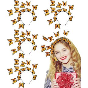 Zeyune 4 Pack Butterfly Fascinator Hat Mexican Monarch Butterfly Headband for Women Derby Cinco De Mayo Day of Dead Headpiece