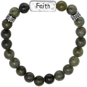 Connemara Marble Beads Message Bracelet Green Stone Beads Gift Birthday Present
