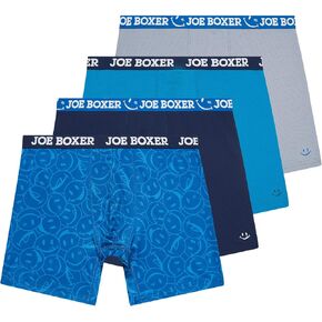ملخص Joe Boxer Athletic Boxer لـ Men Pack of 4 ، Mesh Mesh Boxer ملخصات للرجال ، الملابس الداخلية للرجال