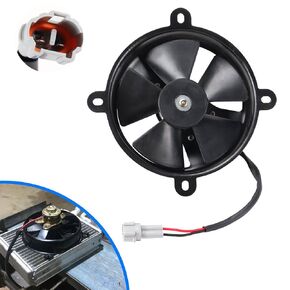 Radiator Fan 12V DC Electric Cooling Fan Full Metal Fan Replacement for 200cc 250cc Engine for Taotao Sunl Coolster Water Cooled ATV Quad Go Kart Pit Dirt Bike Motocross Vehicle New Plug Black