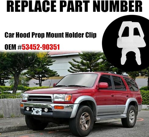 5pcs Hood Prop Mount Mount Clim ، OE 53452-90351 ، متوافق مع شاحنة بيك آب 4Runner T100 4Runner Land Cruiser Toyota RAV4 in Saudi Arabia