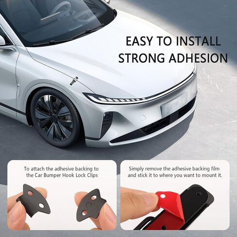 2PCS Car Bumper Clips Hook Lock,Carbon Fiber Hood Pins Toggle Clamp for Quick Fix & Release,Universal Car Accessories Bumper Security Hook Lock Clips for Bumper Fender Tailgate (Large) in Kuwait
