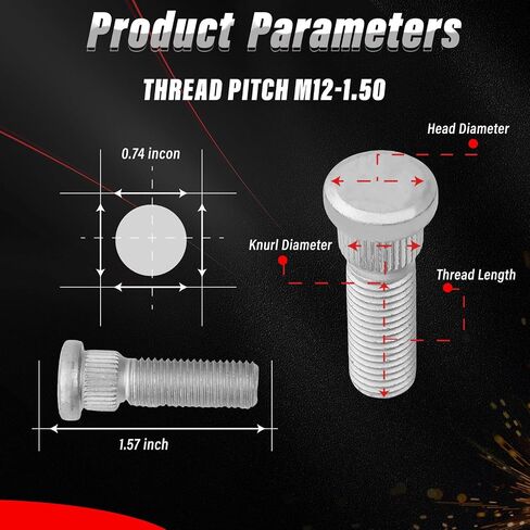 610-266 24Pcs M12-1.5 Wheel Stud Compatible with Chevrolet Geo Lexus Pontiac Scion Toyota in Saudi Arabia
