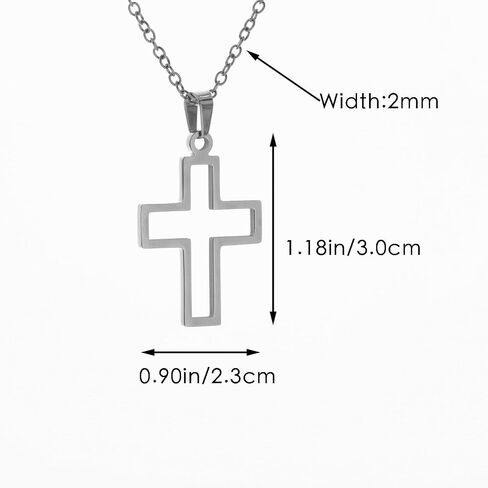 High Polish Hollow Openwork Cross Pendant Necklace for Men Women,Punk Hip Hop Decoration Jewelry in Saudi Arabia