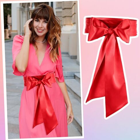 Molain Wedding Satin Sash Belt Women Dress Sash Bridal Belt Waist Belts for Party Special Occasion 3.7'' Wide Double Side in Saudi Arabia