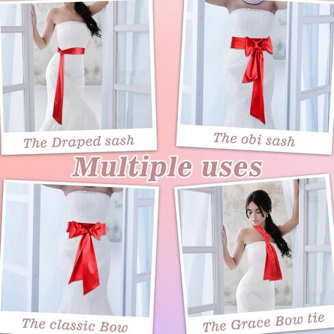 Molain Wedding Satin Sash Belt Women Dress Sash Bridal Belt Waist Belts for Party Special Occasion 3.7'' Wide Double Side in Saudi Arabia