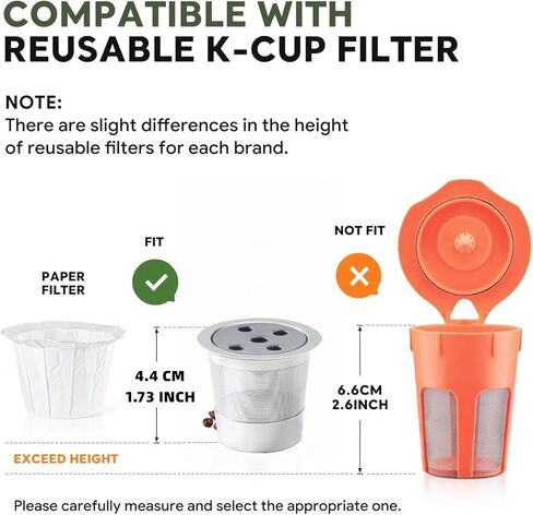 Disposable Paper Coffee Filters K Cup Paper Filters for K-eurig Single Brewer Reusable Cups, K-Cup Coffee Pods, Fit Most K eurig Single Serve Filter Brands Coffee Pods (White, Large) in Kuwait