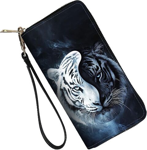 RFID Blocking Leather Wallet for Women – Large Capacity Zip Around Clutch with 8 Card Slots,39 Cash Pockets & Coin Zipper,Skull American Flag in Saudi Arabia