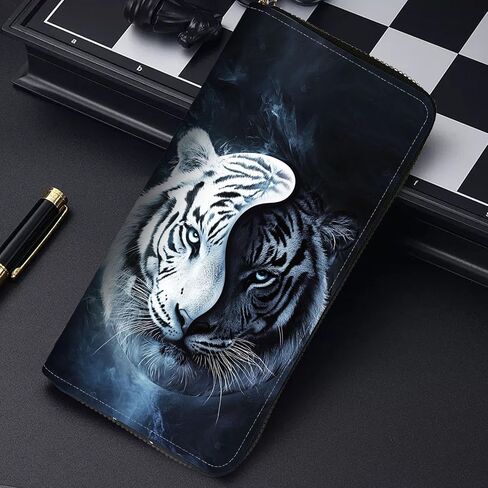 RFID Blocking Leather Wallet for Women – Large Capacity Zip Around Clutch with 8 Card Slots,39 Cash Pockets & Coin Zipper,Skull American Flag in Saudi Arabia