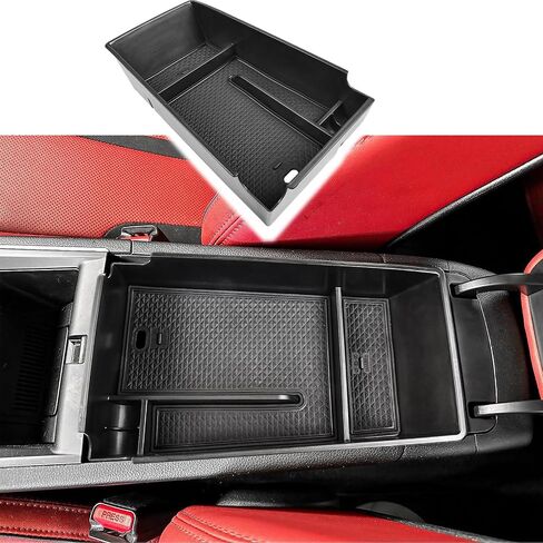 EDBETOS Center Console Organizer Tray Compatible with Kia K5 GT Line DL3 Accessories 2021-2023 2024 2025 Interior Secondary Armrest Storage Box, ABS Material Insert Tray, Red Trim in Saudi Arabia