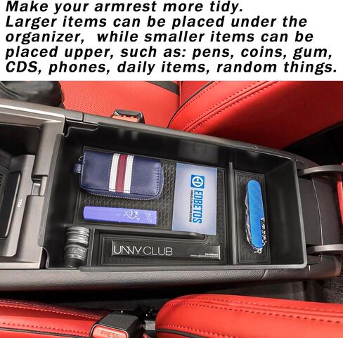 EDBETOS Center Console Organizer Tray Compatible with Kia K5 GT Line DL3 Accessories 2021-2023 2024 2025 Interior Secondary Armrest Storage Box, ABS Material Insert Tray, Red Trim in Saudi Arabia