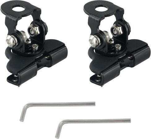 2PCS Light Bar Mounting Brackets Hood Mount Light Brackets with Hex Wrenches, Adjustable Pillar Stainless Steel Grill Led Work Ditch Light Brackets for Off Road Truck Car Truck SUV(Black) in Saudi Arabia