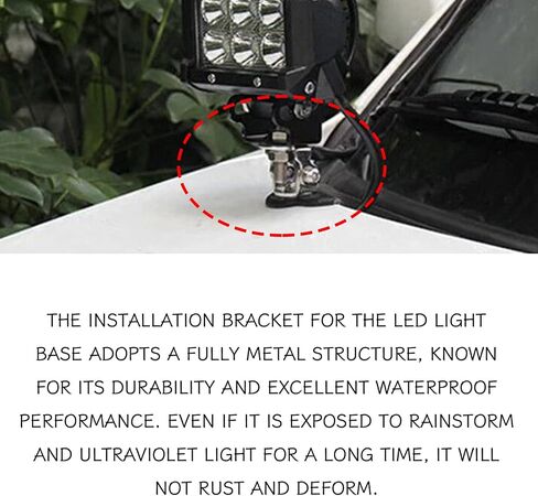 2PCS Light Bar Mounting Brackets Hood Mount Light Brackets with Hex Wrenches, Adjustable Pillar Stainless Steel Grill Led Work Ditch Light Brackets for Off Road Truck Car Truck SUV(Black) in Saudi Arabia