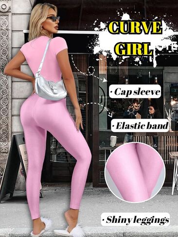سراويل مثيرة 2 قطعة تم تعيينها للنساء ، قمة المحاصيل في 2000 و Leggings اللامعة ، التخسيس الخروج من ملابس Date Night Club in Saudi Arabia