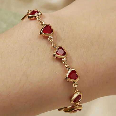 Heart Bracelet for Women Dainty Gold Heart Charm Bracelet Cute Love Heart Bracelet Christmas Bracelet Jewelry in Saudi Arabia