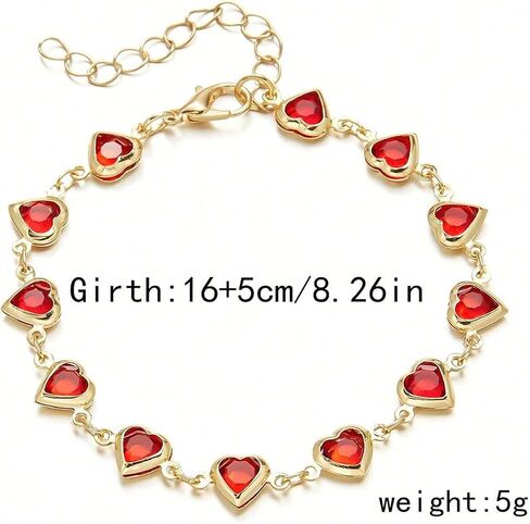 Heart Bracelet for Women Dainty Gold Heart Charm Bracelet Cute Love Heart Bracelet Christmas Bracelet Jewelry in Saudi Arabia
