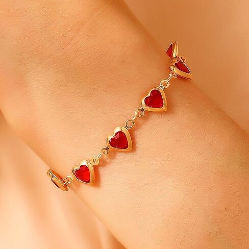 Heart Bracelet for Women Dainty Gold Heart Charm Bracelet Cute Love Heart Bracelet Christmas Bracelet Jewelry in Saudi Arabia
