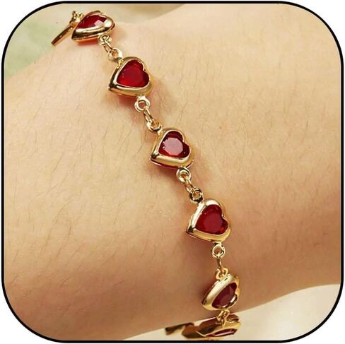 Heart Bracelet for Women Dainty Gold Heart Charm Bracelet Cute Love Heart Bracelet Christmas Bracelet Jewelry in Saudi Arabia