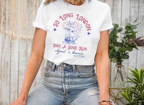 So Long London Had A Good Run Shirt Patriotic Shirts for Women Funny 4th of July Outfit in Kuwait