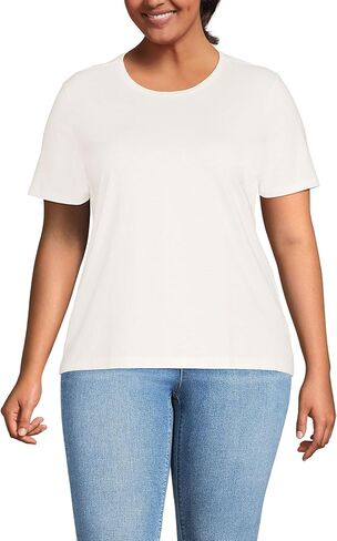 Lands' End Women's Relaxed American-Grown Supima Cotton Crew Neck T-Shirt in Saudi Arabia