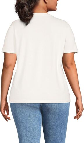 Lands' End Women's Relaxed American-Grown Supima Cotton Crew Neck T-Shirt in Saudi Arabia