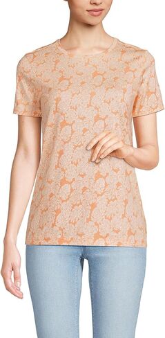 Lands' End Women's Relaxed American-Grown Supima Cotton Crew Neck T-Shirt in Saudi Arabia
