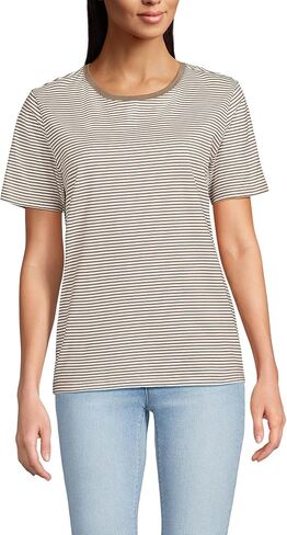 Lands' End Women's Relaxed American-Grown Supima Cotton Crew Neck T-Shirt in Saudi Arabia