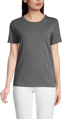 Lands' End Women's Relaxed American-Grown Supima Cotton Crew Neck T-Shirt in Saudi Arabia