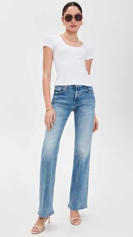 L'Agence Women's Brynlee Short Scoop Neck Tee Tee in Kuwait