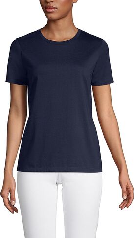 Lands' End Women's Relaxed American-Grown Supima Cotton Crew Neck T-Shirt in Saudi Arabia