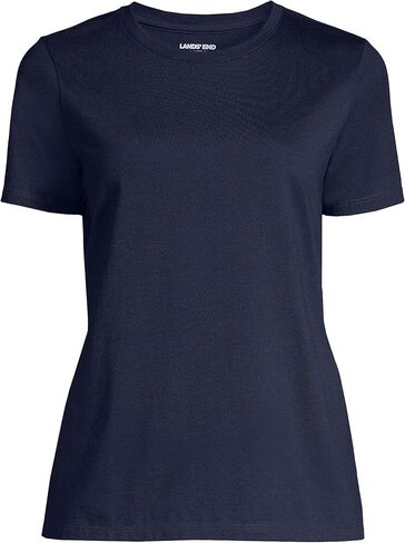 Lands' End Women's Relaxed American-Grown Supima Cotton Crew Neck T-Shirt in Saudi Arabia