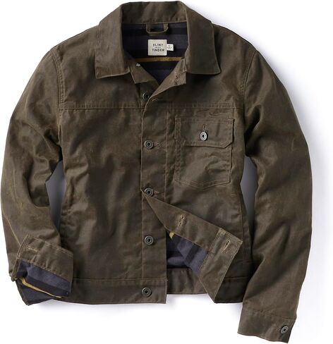 Huckberry Flint & Tinder Women's Flannel-Lined Waxed Trucker Jacket, Canvas Jackets for Women in Kuwait