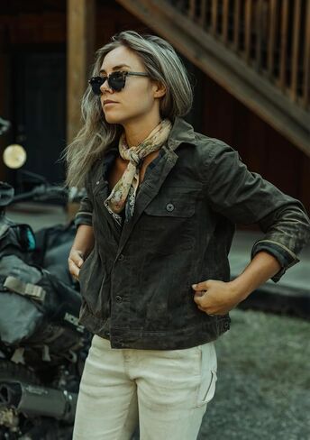 Huckberry Flint & Tinder Women's Flannel-Lined Waxed Trucker Jacket, Canvas Jackets for Women in Kuwait