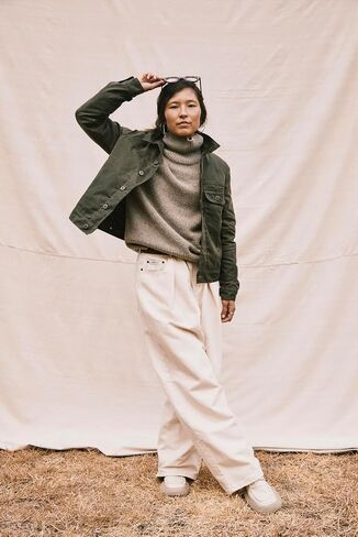 Huckberry Flint & Tinder Women's Flannel-Lined Waxed Trucker Jacket, Canvas Jackets for Women in Kuwait
