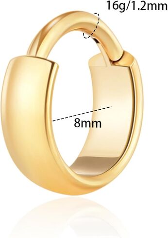 حلقات حاجز السلسلة: 16g 8mm الأنف الحلزونية الغضروف دايث Tragus حلق خاتم ثقب طوق ، فولاذ أنف أنف أذن حلقات مجوهرات ثقب للنساء الرجال in Kuwait