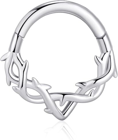 Chain Link Septum Rings: 16g 8mm Nose Helix Cartilage Daith Tragus Earring Piercing Ring Hoop, Surgical Steel Nose Ear Clicker Rings Piercing Jewelry For Women Men in Kuwait