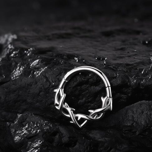 Chain Link Septum Rings: 16g 8mm Nose Helix Cartilage Daith Tragus Earring Piercing Ring Hoop, Surgical Steel Nose Ear Clicker Rings Piercing Jewelry For Women Men in Kuwait