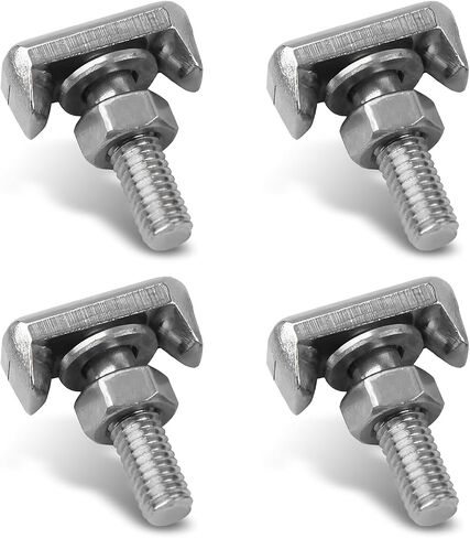 2 PCS Car Power Terminal Bolts, 304 Stainless Steel T-Type Fixed Power Replacement Bolt Nut Washer, Cable Extender Replacement Repair Accessories, Suitable for Most Car Models (Silver) in Saudi Arabia