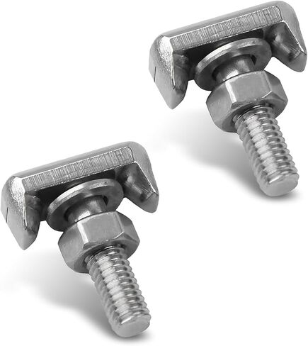 2 PCS Car Power Terminal Bolts, 304 Stainless Steel T-Type Fixed Power Replacement Bolt Nut Washer, Cable Extender Replacement Repair Accessories, Suitable for Most Car Models (Silver) in Saudi Arabia