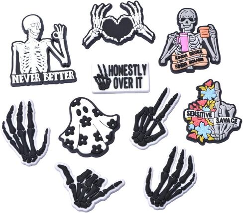 Scary Face Shoes Charms for Shoe Pins Decoration Men Women Shoe Accessories Wristband Bracelet Halloween Party Gifts in Saudi Arabia