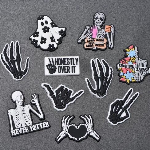 Scary Face Shoes Charms for Shoe Pins Decoration Men Women Shoe Accessories Wristband Bracelet Halloween Party Gifts in Saudi Arabia
