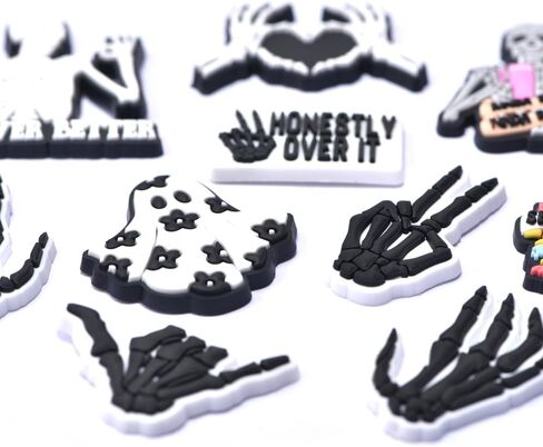 Scary Face Shoes Charms for Shoe Pins Decoration Men Women Shoe Accessories Wristband Bracelet Halloween Party Gifts in Saudi Arabia