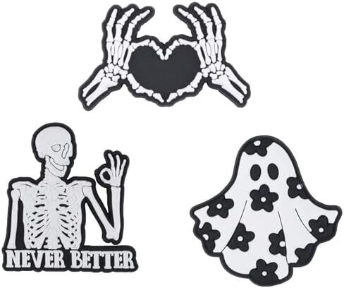 Scary Face Shoes Charms for Shoe Pins Decoration Men Women Shoe Accessories Wristband Bracelet Halloween Party Gifts in Saudi Arabia