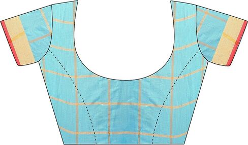 Women's Kota Doria Pure Cotton Saree With Unstiched Blouse Piece in Saudi Arabia