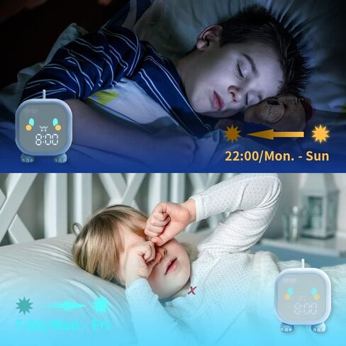 Kids Alarm Clock with Dinosaur, Digital Alarm Clock for Kids Bedroom, Cute Dinosaur Bedside Clock Children's Sleep Trainer, Wake Up Light and Night Light with USB for Boys Girls Birthday Gifts,Pink in Saudi Arabia
