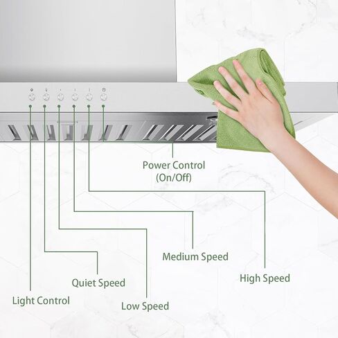 Oneeon 30 "Range Hood - 900 CFM الفولاذ المقاوم للصدأ الجدار الجدار العادم مع مروحة 4 سرعات ، مصابيح LED ، زر الضغط ، جسم رفيع للغاية ، محرك تنفيس موقد على طراز المدخنة ونبوة العادم. in Saudi Arabia