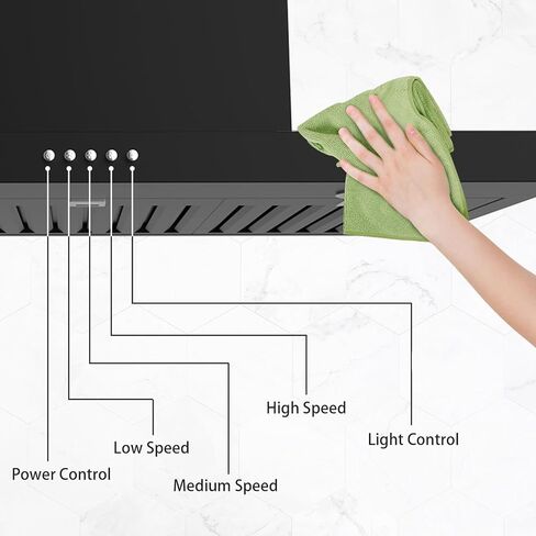 Oneeon 30 "Range Hood - 900 CFM الفولاذ المقاوم للصدأ الجدار الجدار العادم مع مروحة 4 سرعات ، مصابيح LED ، زر الضغط ، جسم رفيع للغاية ، محرك تنفيس موقد على طراز المدخنة ونبوة العادم. in Kuwait